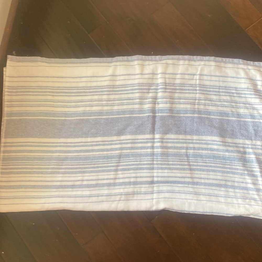 Caro Blue and White Striped Towel